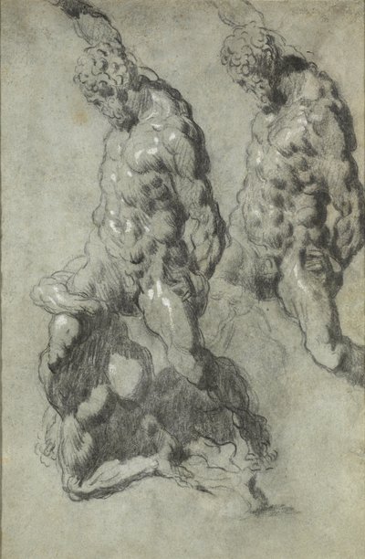 Two Studies of Samson Slaying the Philistines by Jacopo Robusti Tintoretto